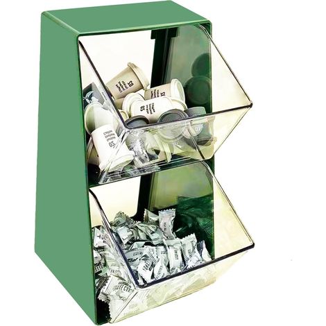 Organiseur de tiroir à thé – Support de rangement transparent à 2 couches pour sachets de thé et capsules de café – Étagère multifonction pour armoire et comptoir (1/5)