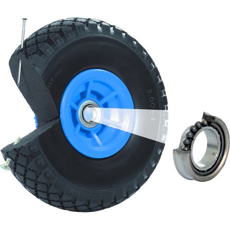 Sackkarrenrad Vollgummi 260x85 3.00-4 Nabenlänge 60 mm Ersatzrad Nabenversatz blau (1/5)