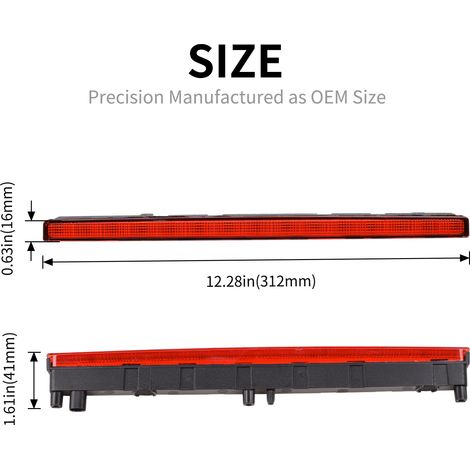 Rear center high-mounted stop light 3, brake light 68338388AC, suitable for Jeep Gladiator. (1/4)