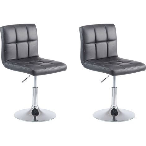 Lot de 2 chaises lounge Palma V2 en similicuir ajustable et pivotant Noir (1/5)