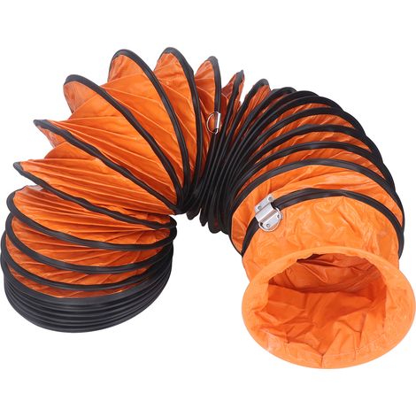 Tuyau flexible en PVC de 8 pouces avec crochet en S et support en acier, compatible avec les souffleurs utilitaires de 8 pouces (5 m). (1/5)