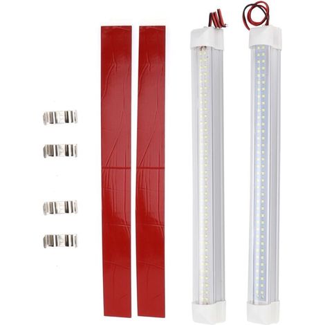 Bande Lampe Intérieure 12V 72 LED Blanc 2 Pièces Interrupteur Voiture Camion Remorque Bateau Caravane (1/4)