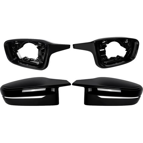 Couvercle de Miroir, Plastique ABS de Haute Qualité, S'adapte à Plusieurs Modèles de Véhicules de Luxe, Noir Brillant (1/2)