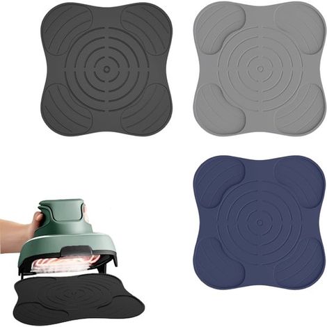 Alfombrilla resistente al calor de 3 piezas, freidora aire Ninja CRISPi FN101EUGY, Alfombrilla antideslizante 27,2 cm, Negro, gris azul oscuro (1/5)