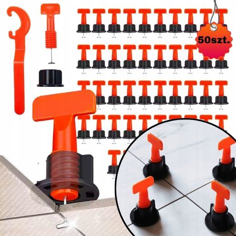50xSISTEMA DE NIVELACIÓN DE AZULEJOS: cuñas, clips, soporte + llave entre juntas reforzadas