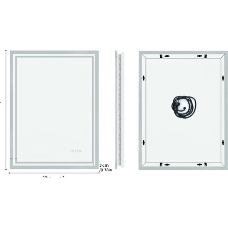 Miroir de Salle de Bain, Éclairé, Capteur Tactile, 19.7x27.5 in (1/2)