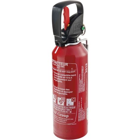 – Extincteur à poudre 1KG – Pression auxiliaire – Corps en acier durable – Pour feux classes A, B et C – Installation facile avec support (1/5)