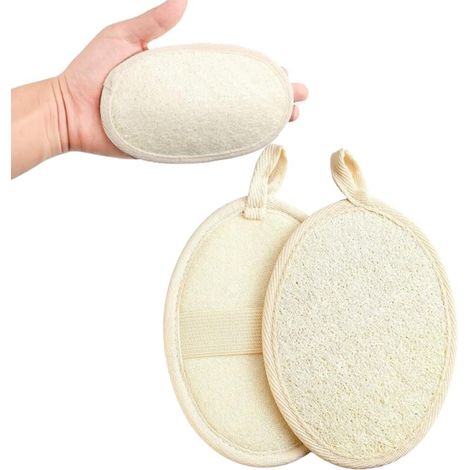 2 Luffa-Spons, Waschlappen, natürliche Luffa-Sponzen, Kräuterbaar, natürliche Peeling-Handschuhe von Luffa, für Spa, Keuken, Gezicht, Lichaam, Bad