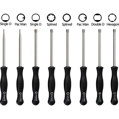 Outil de réglage de carburateur Pac-Man / douille simple D / douille double D / douille hexagonale / 21 dents / douille cannelée 7 dents / tournevis pour moteur 2 temps courant (1/4)