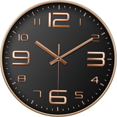 Horloge Décorative Contemporaine 30cm de Diamètre - Mécanisme Quartz Silencieux - Idéale pour Salon, Bureau ou Chambre (1/5)