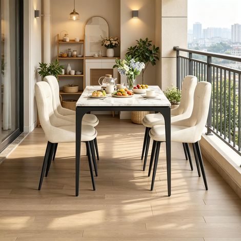 Vanity Stuhl, Silla de acento, Silla de comedor, Silla de sala de estar, Silla de tocador acolchada (solo 4PCS sillas) (1/5)