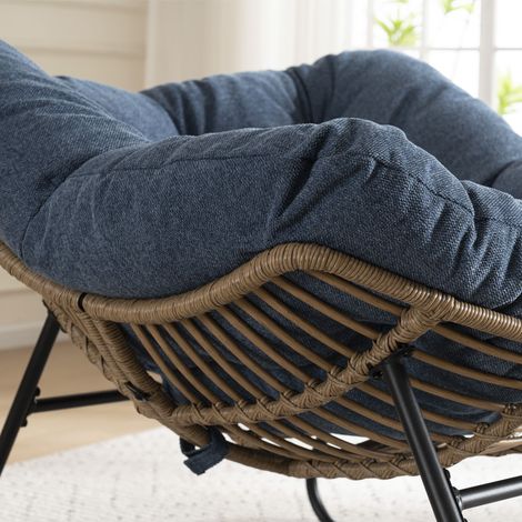 Fauteuil à bascule en tissu chenille, chaise berçante moderne pour chambre d’enfant, salon, chambre ou appartement. (1/5)
