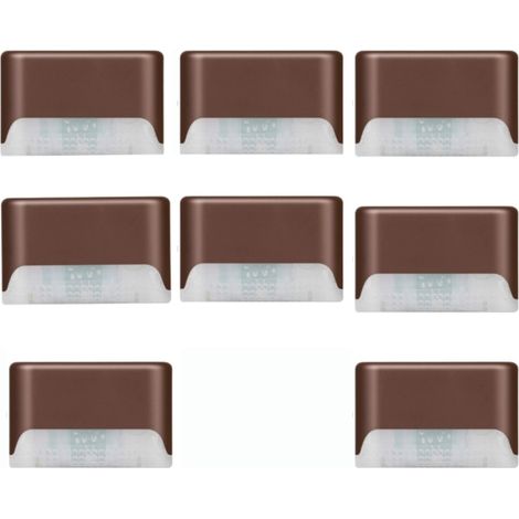 Lot de 8 lampes solaires pour terrasse, poteaux de clôture et échelles, étanches. (1/5)