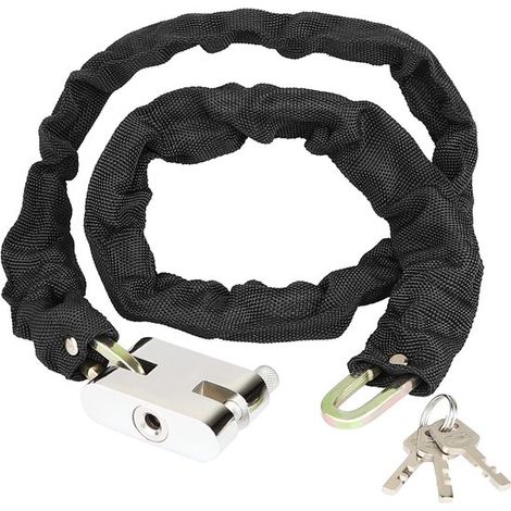 Candado bicicleta, Cadena antirrobo 1 m 3 llaves, Acero endurecido 6 mm, Candado universal bicicleta, Candado resistente intemperie Negro (1/5)