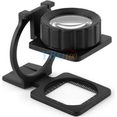 Lente d'ingrandimento pieghevole - Non specificata - Modello 1048 - Ingrandimento 15X - Diametro 28 mm - Nera (1/4)