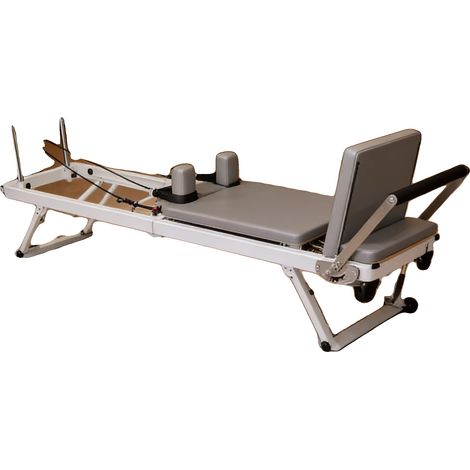 Reformer de Pilates, resistencia ajustable, diseño que ahorra espacio, conjunto beige (tabla adicional) (1/2)