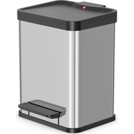 Hailo 0619-200 Öko uno Plus M - Cubo de Basura, 17 L, Metal, Acero Inoxidable, 36 x 33 x 45 cm (1/5)