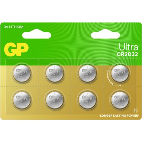 GP Pile bouton CR 2032 3 V 8 pc(s) 220 mAh lithium Y481153 (1/3)