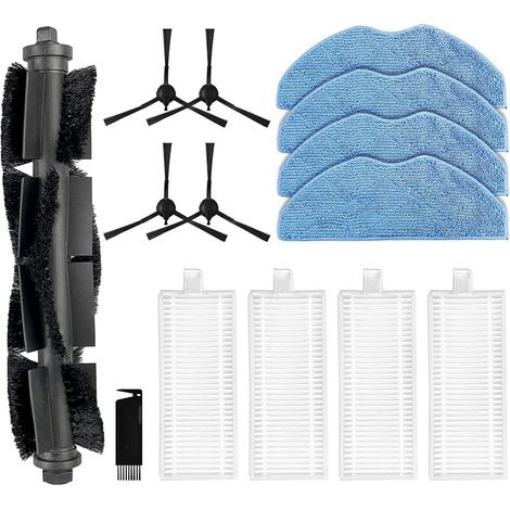 Pièces de rechange compatibles avec 360 S8, Botslab S8 Plus, compatible pour EZVIZ RE4 / RE5 Plus accessoires, 1 brosse principale, 4 brosses latérales, 4 filtres, 4 chiffons de vadrouille (1/5)