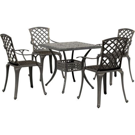 Maison Exclusive - 5-tlg. Garten-Essgruppe Bronzen Aluminiumguss