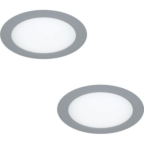 Pack 2 Downlights led redondo gris (18W) (1/4)