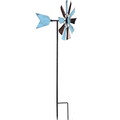 Piquet à Vent en Forme de Fleur de 29 Pouces, Piquet à Vent Arc-en-Ciel, Décoration de Jardin, Moulin à Vent en Métal, Jardinage, Cour, Moulin à Vent Extérieur, Moulin à Vent Rotatif (1/5)