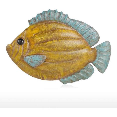 Fisch-Wanddekoration Typ 5, Wanddekoration aus Eisen, kreatives Ornament, Wandrahmen, Gehweg