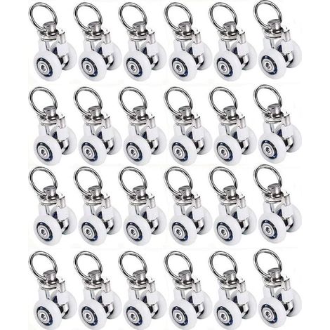 20pcs 38x20mm Rouleaux de Rail de rideau, Poulie Silencieuse,pour Accessoires Rideaux Dans Salles de Bains,Chambres (1/4)