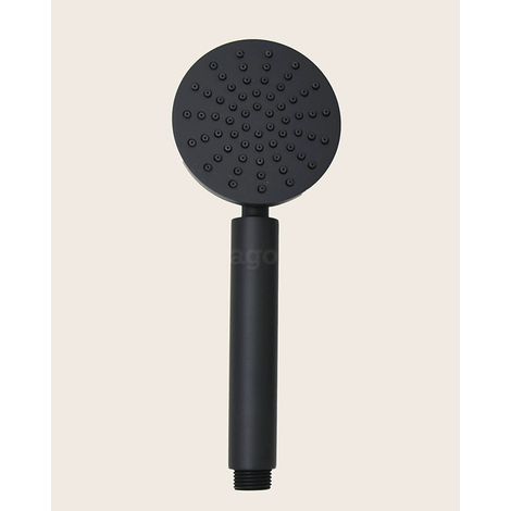 Exagonshop Doccetta 8 cm con presa acqua e flessibile in pvc nero
