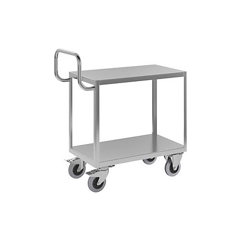 kaiserkraft  Carrello di montaggio in acciaio inox  2 ripiani 