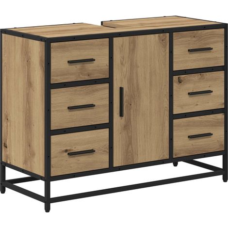 Maison Exclusive - Mobile da Bagno con cassetto Rovere artigianale 80 x 33 x 60 cm