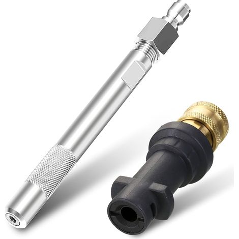 Buse Chimique Longue Portée pour Nettoyeur Haute Pression, Embout en Acier Inoxydable avec Adaptateur Compatible avec Karcher K2, K3, K4, K5, K6, K7, Buse à Connexion Rapide 1/4", Orifice 3,0 (1/5)