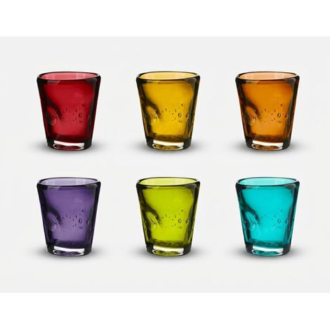 Lot de 6 verres à liqueur artisanaux en verre Eolo (1/2)