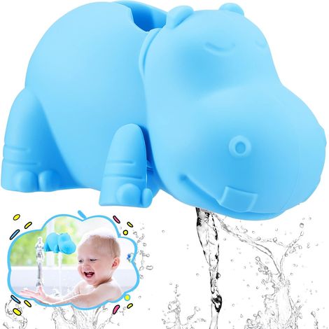 Housse de Robinet de Baignoire, Housse de Bec de Baignoire pour Enfants et Tout-Petits - Protection de La Bouche de Robinet D'eau de Dessin Animé Hippopotame (1/5)
