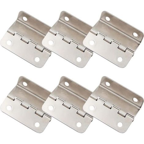[Argent]Lot de 6 charnières demi surface Porte décalée, charnière rétro pour portes et armoires (1/5)