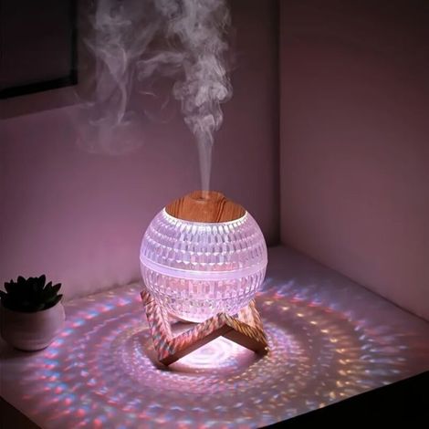 Veilleuse colorée boule de cristal, humidificateur USB, silencieux, adapté à tous les Types de pièces, 1 pièce