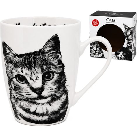 Taza de porcelana con diseño de gato de 350 ml, Reina Isabel, un regalo para amantes de los gatos, de primera calidad. (1/5)
