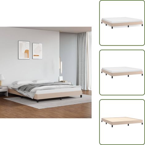 Cadre de lit sans matelas cappuccino 180x200 cm similicuir - Cadre De Lit - Lit Double - Similicuir - Lit Capitonné - Meubles De Chambre (1/5)