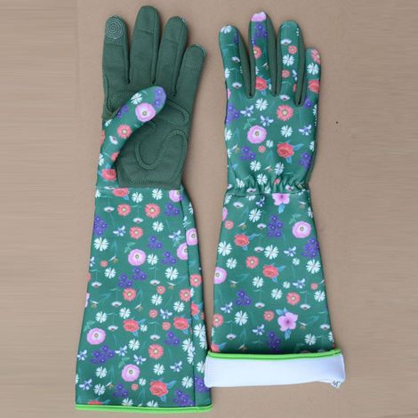 Gants de jardinage pour femmes, gantelet d'élagage, manches longues, anti-épines, puncture protection, avant-bras long, écran tactile (SL7453,Bleu,9/L,1Paire) (1/4)