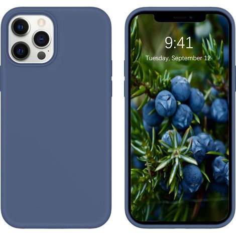 COQUE LÉGÈRE EN SILICONE BLEU MARINE POUR APPLE IPHONE 12 PRO MAX A2342 (1/5)