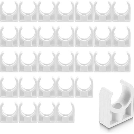 30 Pcs Diamètre intérieur 20 mm,Clips sans chevilles,clips de fixation colliers de serrage en plastique,clips de tube blancs,fixation cable electrique,supports de tuyau,pour Conduite D'eau (1/5)