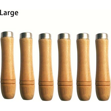 Lot de 6 manches de lime en bois, longueur 11 cm, diamètre de trou 6 mm. (1/2)
