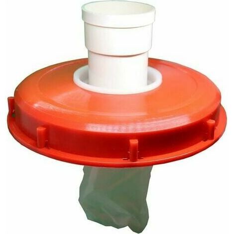 Filtre de couvercle IBC lavable en nylon avec couvercle pour réservoir d'eau de pluie IBC 1000 l DN 75 Feutre aiguilleté Rouge 245 mm (1/2)
