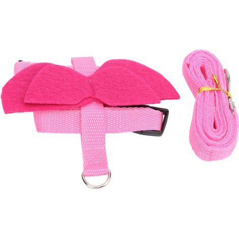 Harnais de sécurité pour lapins, harnais de promenade et laisse avec aile pour petits animaux, aile rose, taille L (1/5)