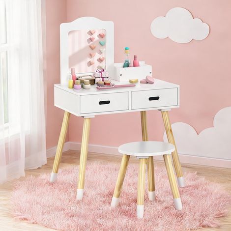 Lit enfant blanc en MDF 60 x 40 x 95 cm (1/5)