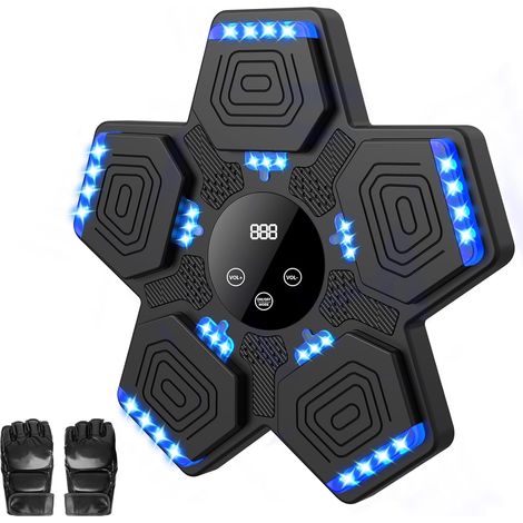 Machine Boxe Musicale, Music Boxing Machine avec Gants, LED Boxe Mural Musique avec Bluetooth, Intelligente Beatpunch, Comptage Intelligent, pour Adultes Et Enfants (1/5)