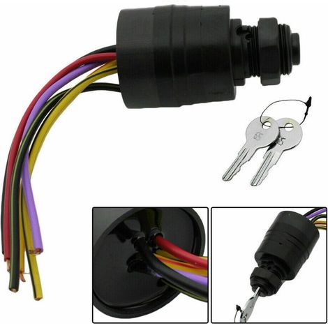 Interrupteur de démarrage à 6 fils pour moteur hors-bord Mercury - Compatible avec 87-88107A5. (1/5)