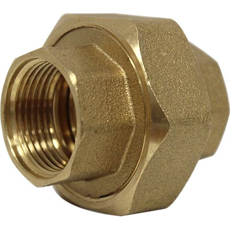 Raccord union 3 pièces laiton femelle 20x27 – Étanchéité parfaite avec joints plats – Raccordement à visser pour robinetterie – Sobime