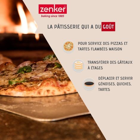7703 Spatola per dolci, vassoio, pala per pizza, teglia per pan di Spagna, accessori da cucina, sollevatore per dolci, spatola per dolci, acciaio inossidabile, argento metallizzato (1/2)