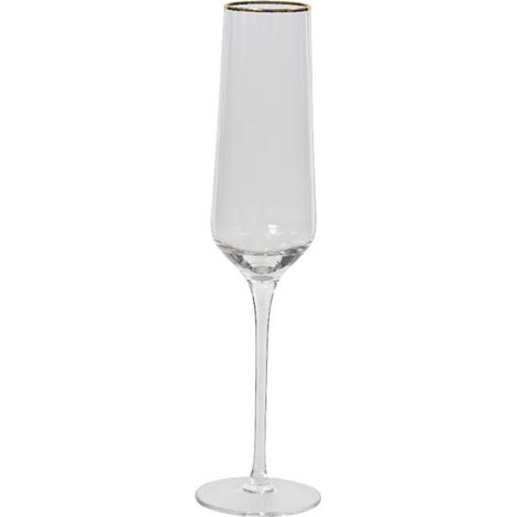 Kitchen Goods Bicchiere Elegante con Bordo Oro - 7x26cm